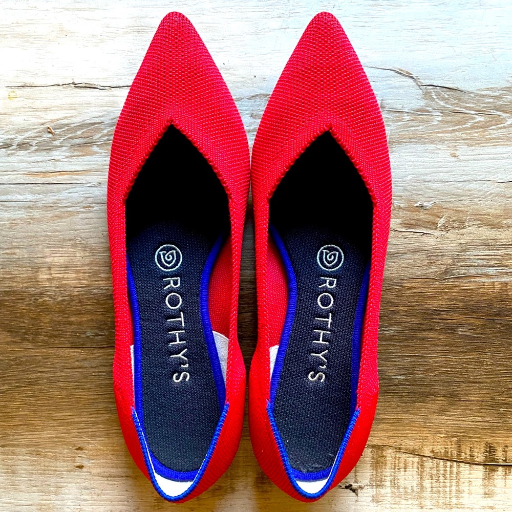 Red Rothy’s Pointed Flats In Size 7 - image 1